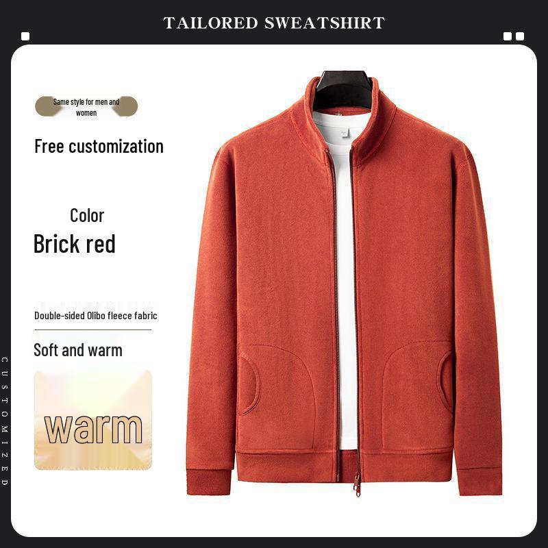 Customizable Logo Heavyweight Fleece Hooded Sweatshirt - Thickened Double-Sided Autumn/Winter Cardigan