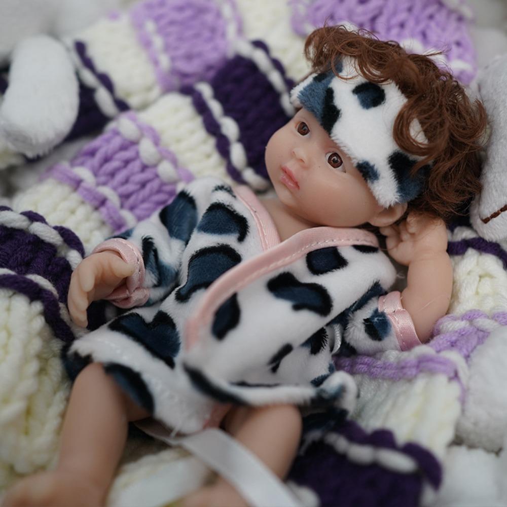 6-Inch Palm Solid Silicone Rebirth Baby Simulation Doll Maddie Dressup Birth Children's Toy Gift