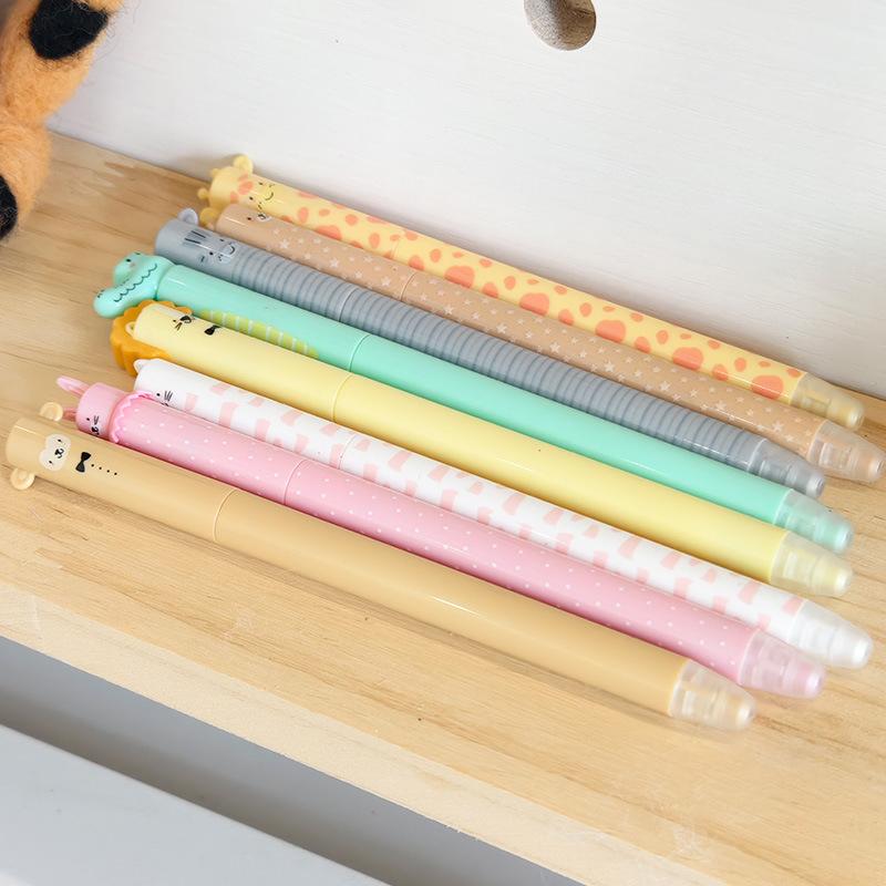 4/8Pcs Smooth Writing Durable Pens Cute Animal Erasable Gel Pen Set For School Office Journals Birthday & Holiday Gifts