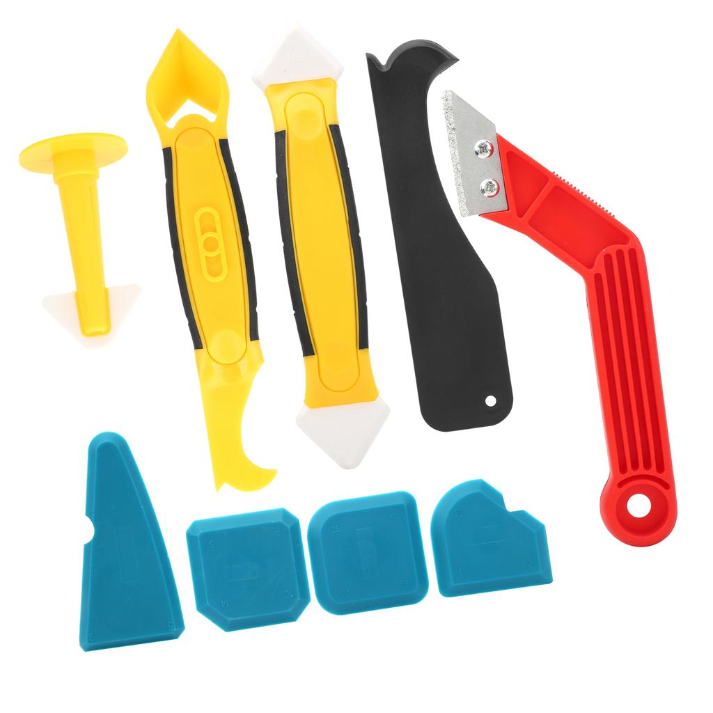9pc Set Caulking Finisher Tool Multi Functional Silicone Sealant Spatula Scraper Filler Kit