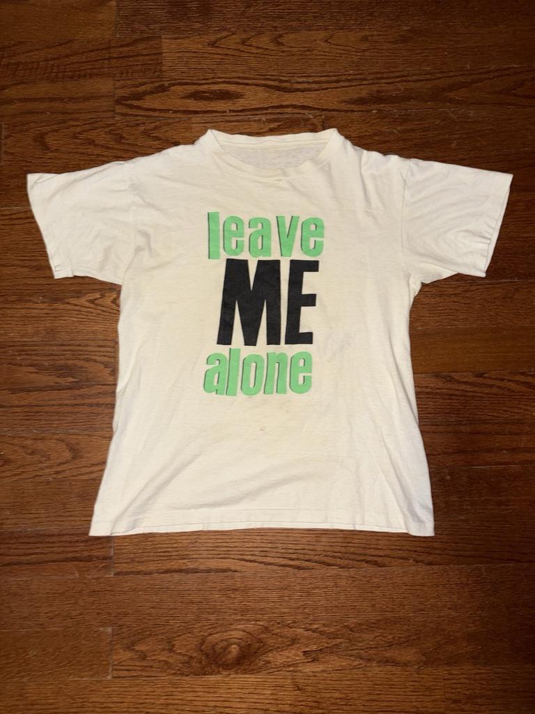 Vintage 90s Leave Me Alone T Shirt Mens Large White Adult Humor Funny Comedy Unisex T-Shirt