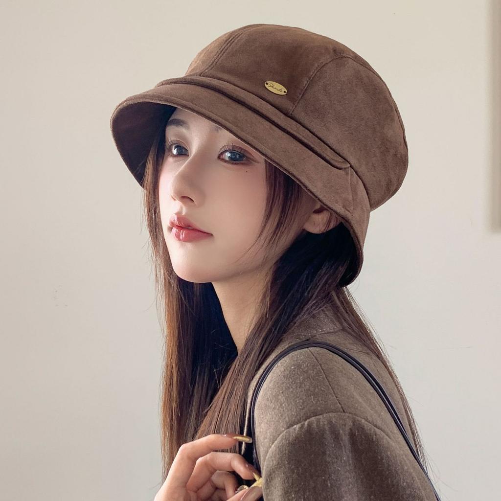 Bucket hat South Korea autumn and winter new hat women's fashion shows a small face, high-end simple hat autumn and winter basin hat fishing