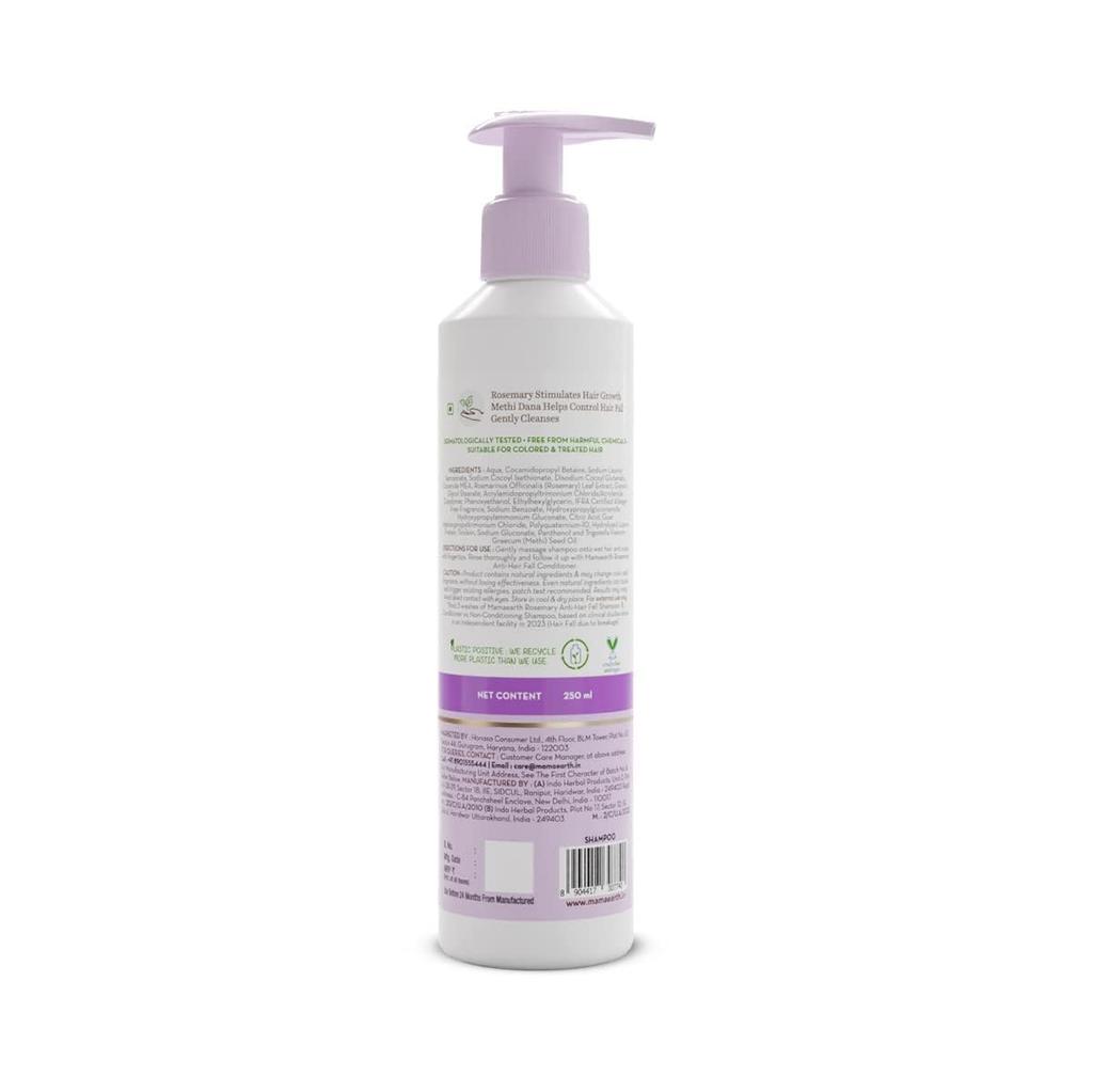 Mamaearth Rosemary Anti Hair Fall Shampoo 250ml – 94% Stronger Hair, 93% Less Hair Fall – Natural & Safe for Men & Women