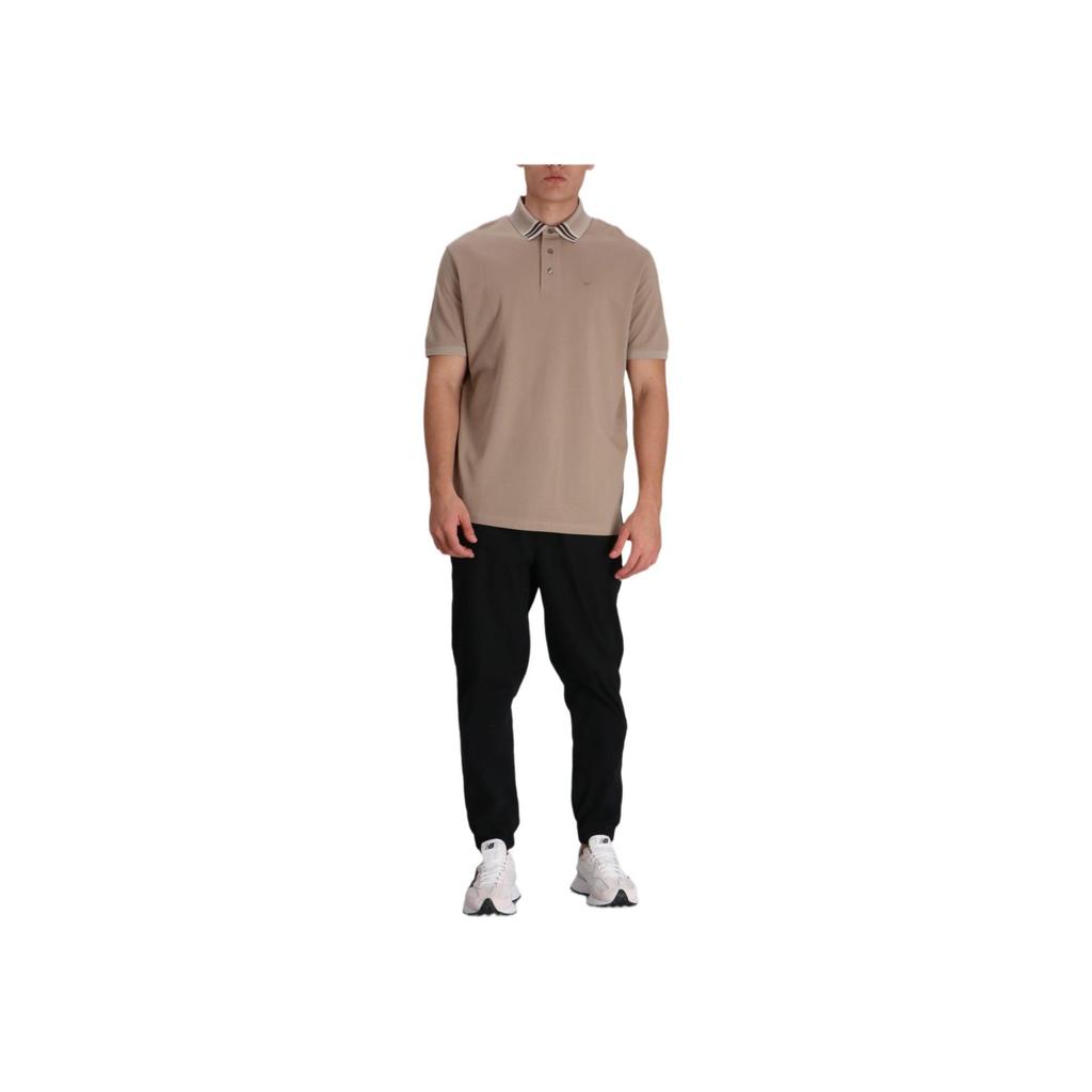 Emporio Armani Logo Pattern Short Sleeve Polo Shirt Men Tops Camel EM000854-AF12955-U6167