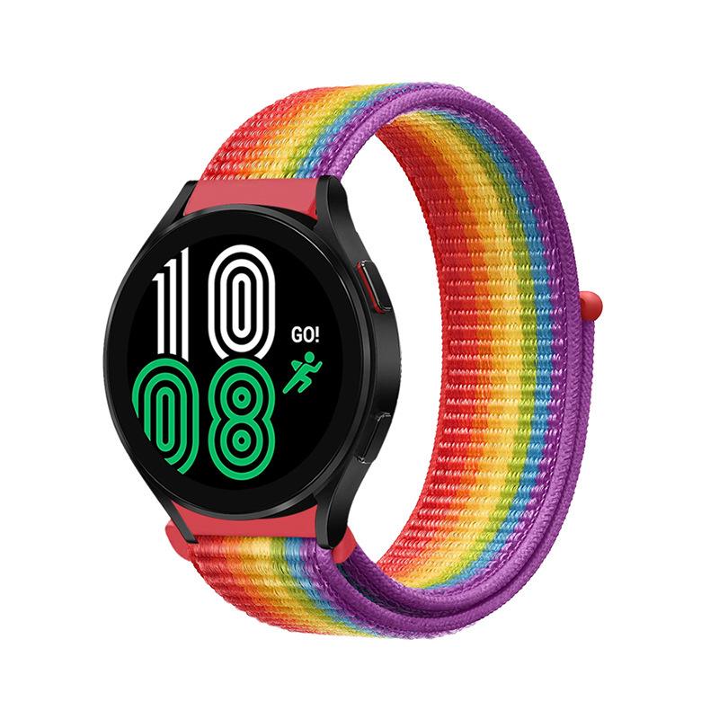 Samsung Huawei Xiaomi Compatible 18-22mm Woven Nylon Solo Loop Velcro Smart Watch Strap