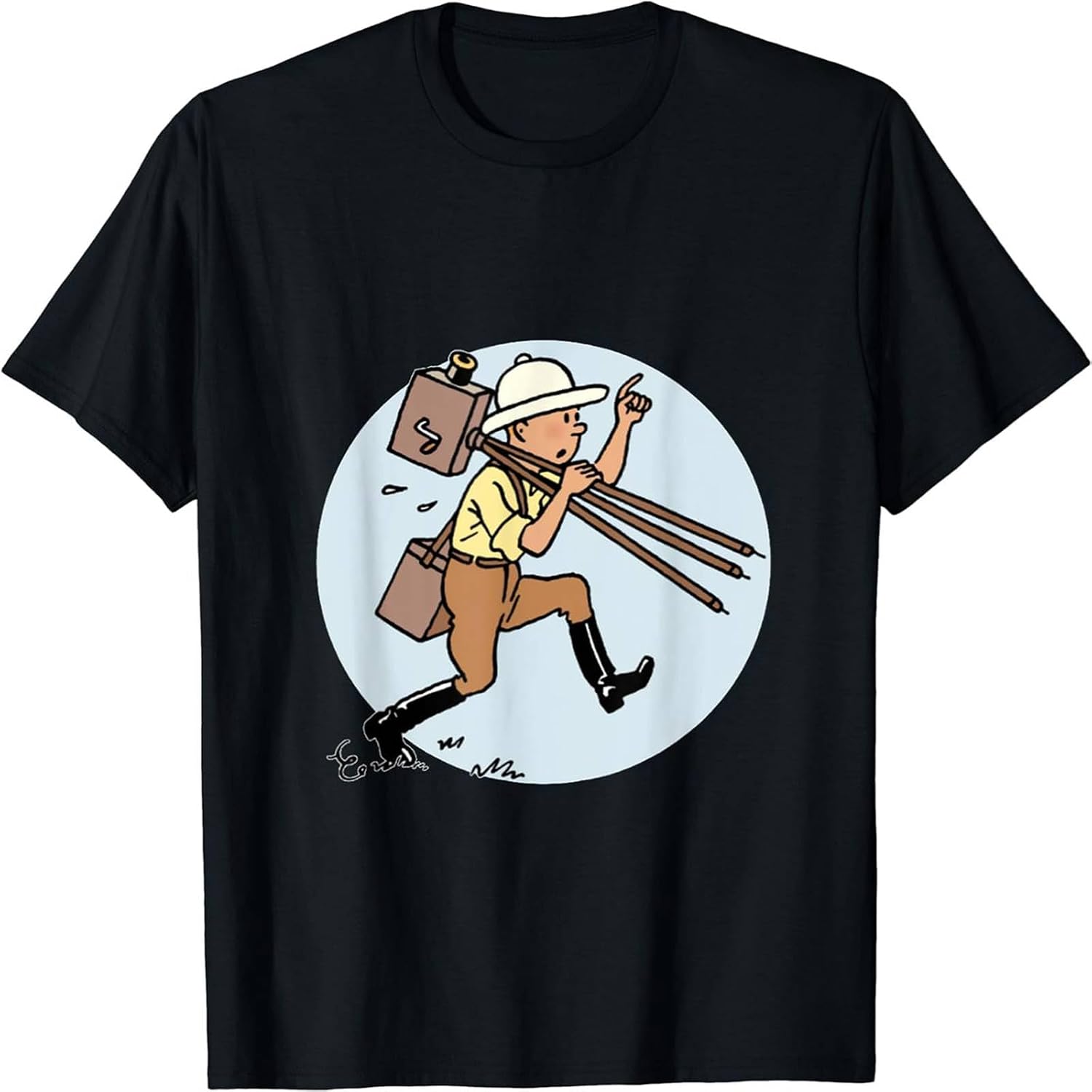 Lightn Tin Tin and His Camera T Shirt XXL Black 4XL чёрный