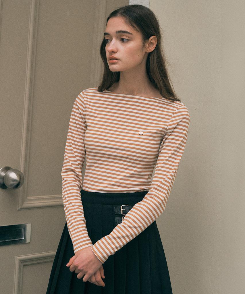 ROLAROLA Stripe Long Sleeve T-Shirt Wh+Be