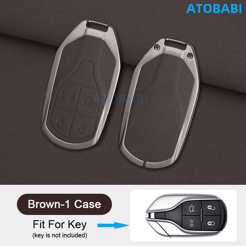 Zinc Alloy With Suede Leather Car Key Case Cover Bag For Maserati Ghibli     Levante Gt Quattroporte Accessories