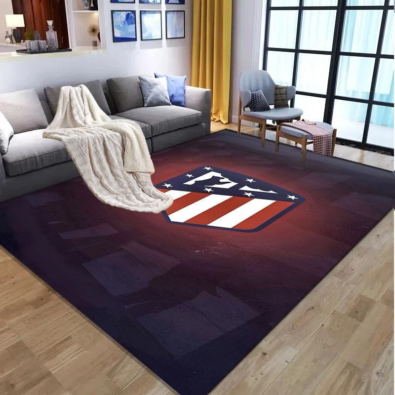 Atletico Madrid Pattern Rug, Indoor/Outdoor Mat, for Picnic, Gameroom, Bedroom, Office, Living Room, Home Decor Carpet, Birthday Gift