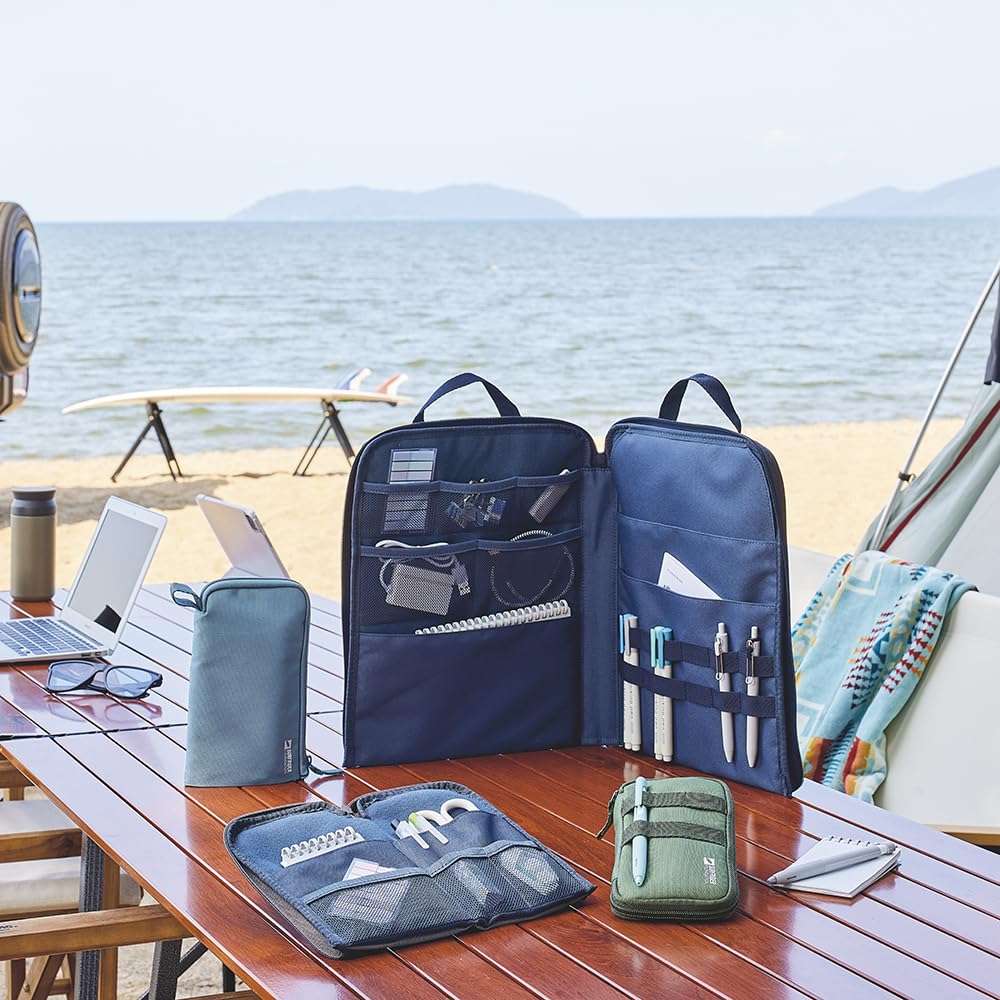 LIHIT SFJ x LIHIT Stand Pen Sand LAB. LAB. Pouch, Beige, A3201-16