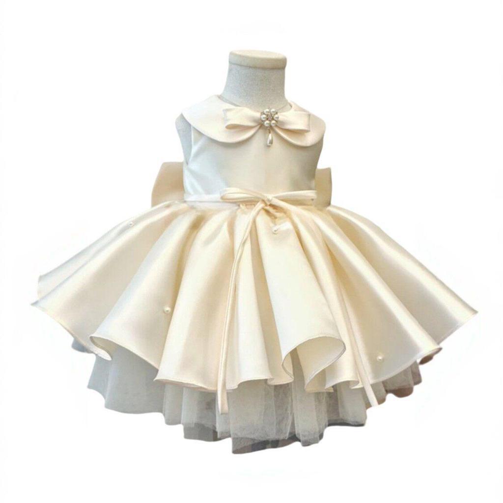 Stylish Satin Birthday Dress for Baby Girls - First Birthday & Flower Girl Princess Dress