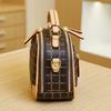 Fashion retro high-end handbag popular women's bag casual commuting versatile small round bag plaid shoulder bag