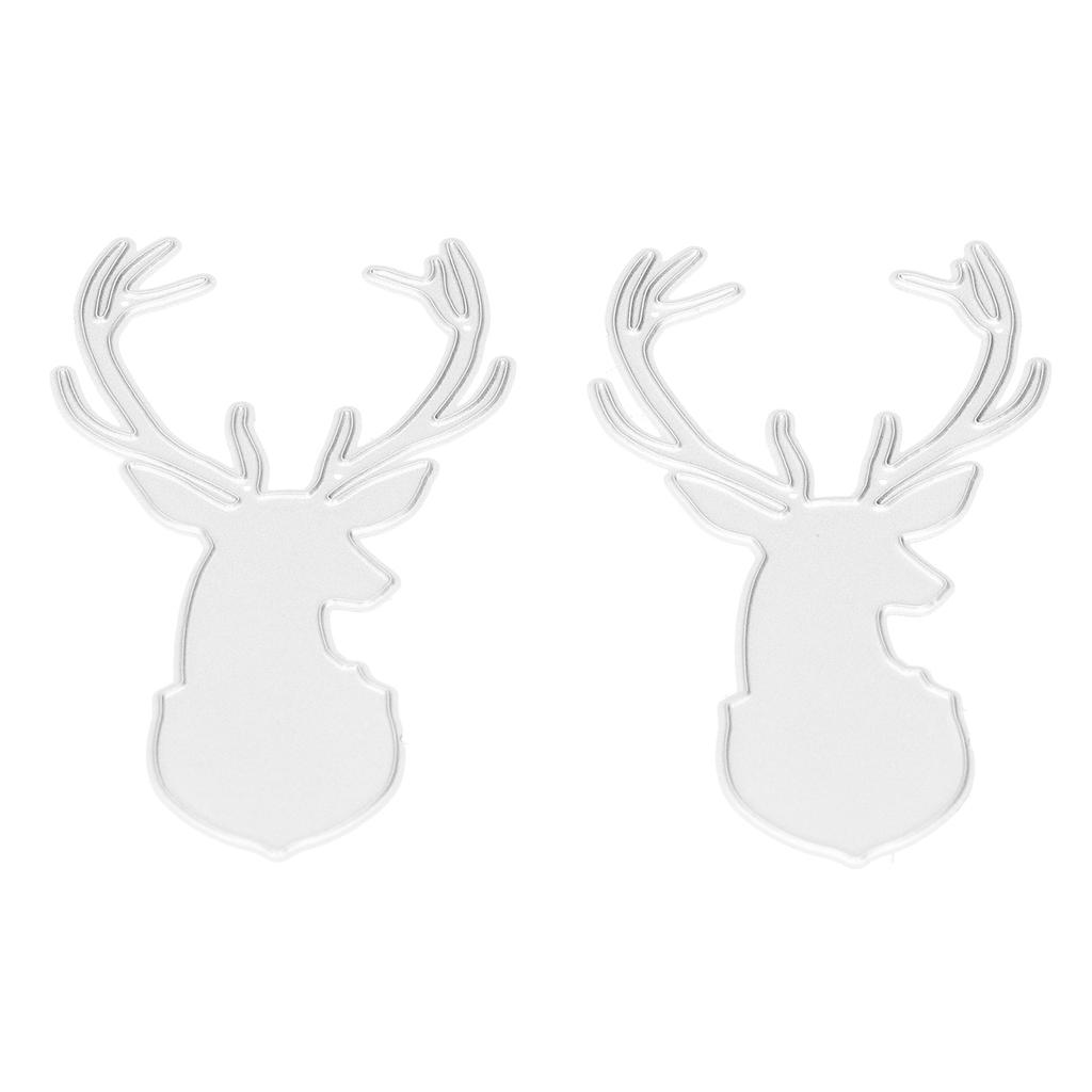 2pcs Cutting Dies Cute Christmas Deer Shape Metal Die Cutting Machine for  Scrapbook Invitation C