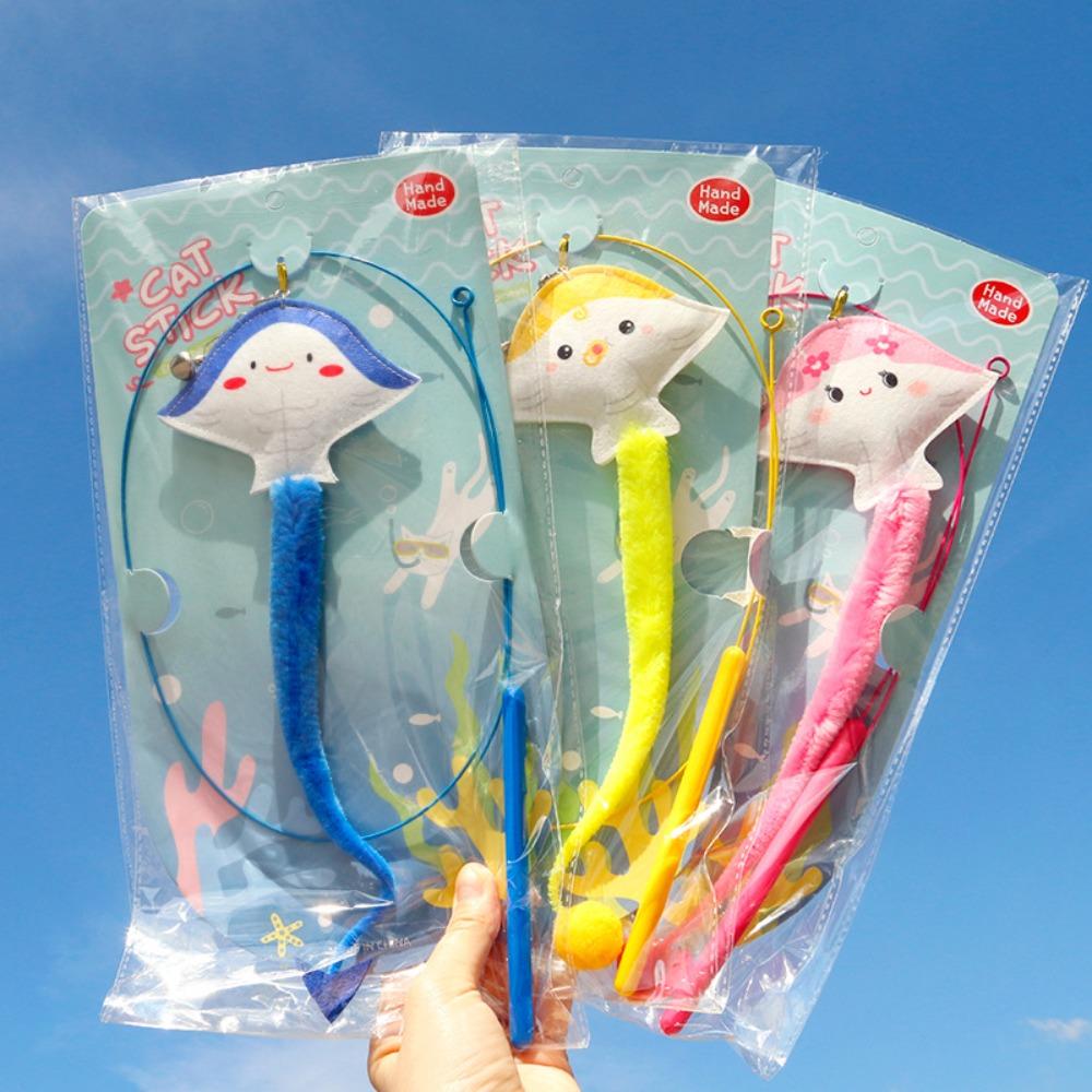 

Interactive Quality Cat Teaser Stick Devil Fish Shape Pet Toys New Cat Toys