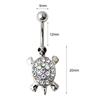 16G Multicolor Rhinestone Cute Turtle Sexy Body Piercing Belly Button Bar Ring