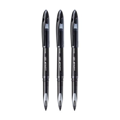 Uni-Ball Air UBA188M 0.5mm Roller Ball Pen Pack of 3 | Smooth Black Ink for Office, School & Home Use