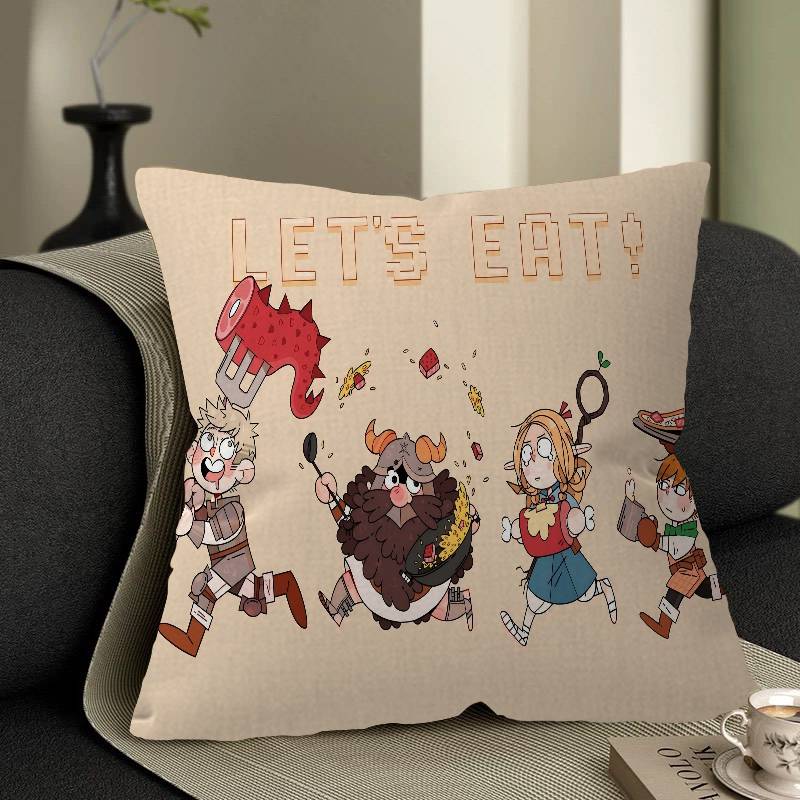 

D-Delicious In Dungeon Anime Pillowcase Toon Gift Cushion Cover Bedroom Home Sofa Chair Seat Decor Pillow Case 12x12Inch