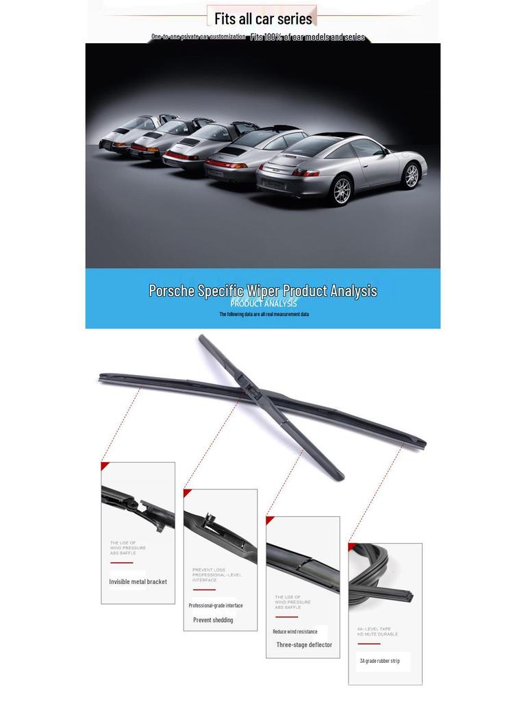 Torch Brand Wiper for Porsche Cayenne, Panamera, Macan, 911 – Bone-Free Design
