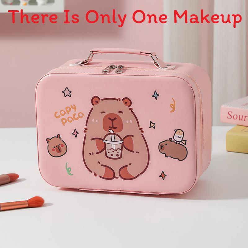 Cute Cartoon Makeup Bag With Large Capacity And Mirror For Daily Travel And Gift
