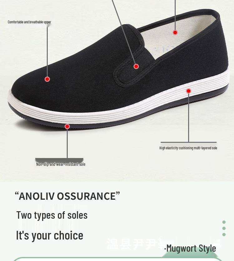 Old Beijing Men's Non-Slip Breathable Summer Cloth Shoes - Low-Top Casual Driver Footwear