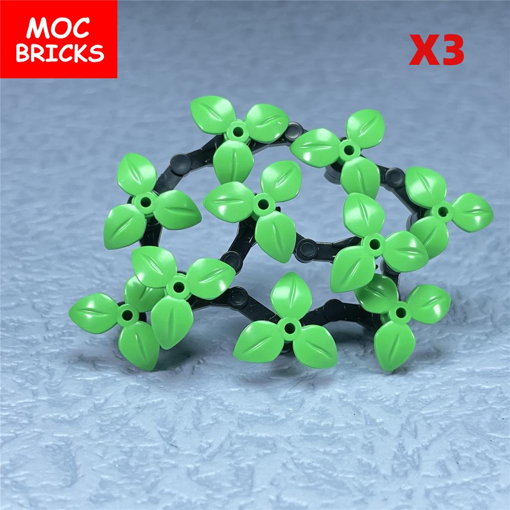 MOC Bricks Plant Stem Leaves Arm Mechanical 37695 30377 Wall Flower Building Blocks Action Educational Assembled Toys Kids Gifts