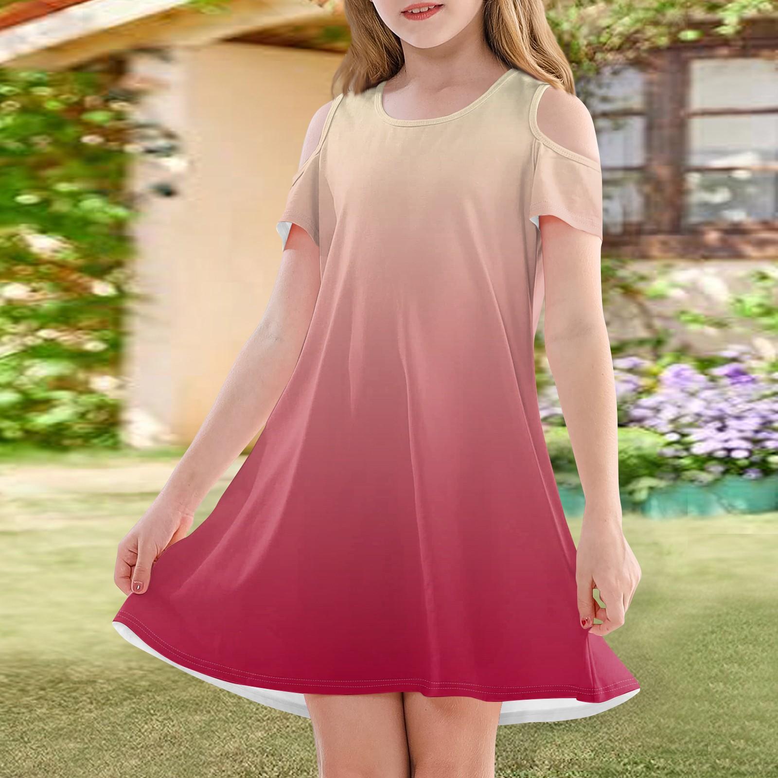 

Платье А-силуэта для девочек - летнее повседневное платье без рукавов для малышей 160 арбуз красный