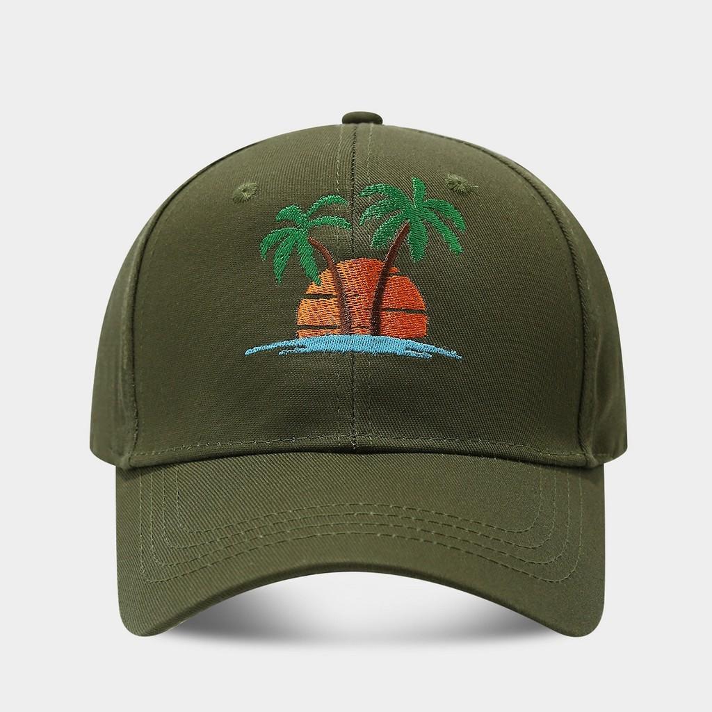 Summer Beach Embroidered Cotton Baseball Cap With Sun Protection For Women And Men