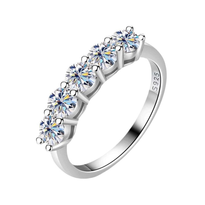 

Bague Ringen из стерлингового серебра S925, комплект из муассанита с бриллиантами, женское легкое роскошное универсальное кольцо 9 серебряный