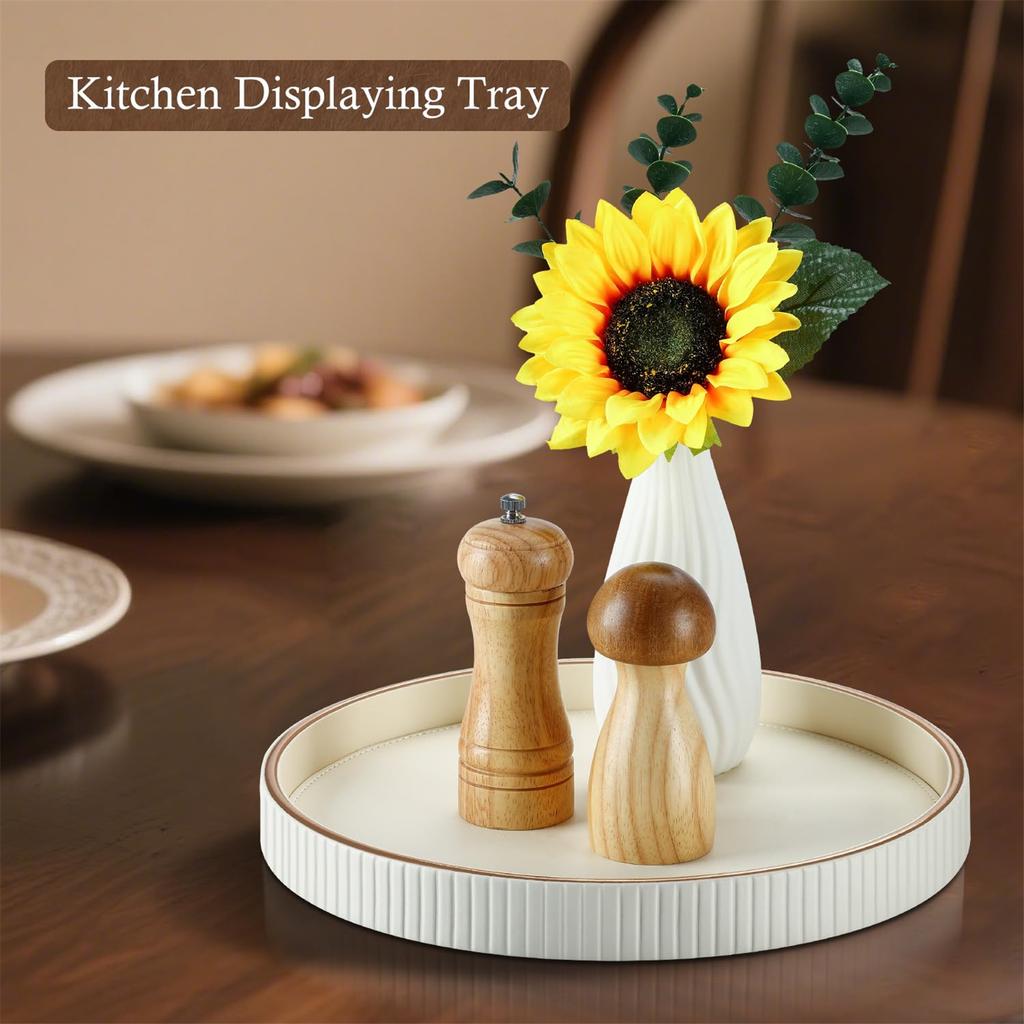 Genuine Leather Round Storage Organizers Tray Ideal For Jewelry Keys And Small Items In Any Room
