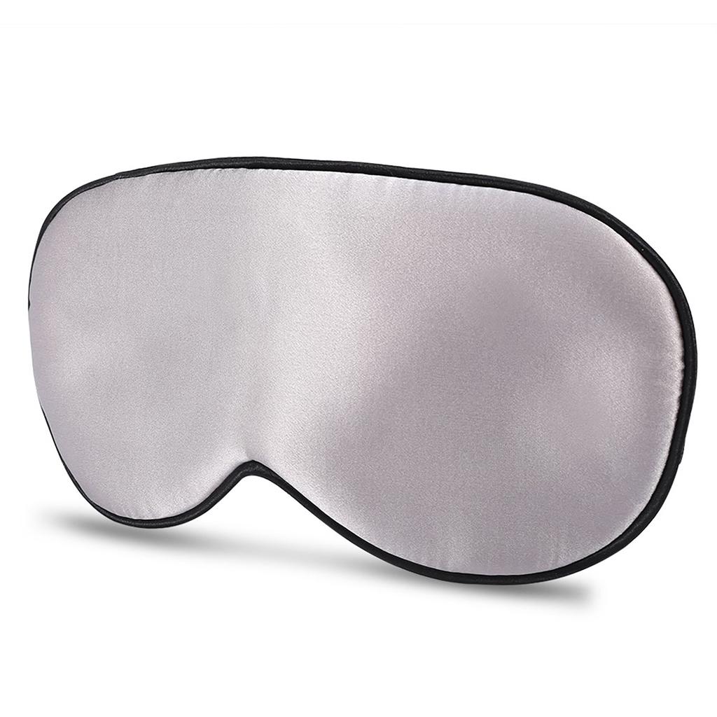 Natural Silk Sleeping Eye Mask Men Women Breathable Nap Sleep Shade Mask Silver Grey