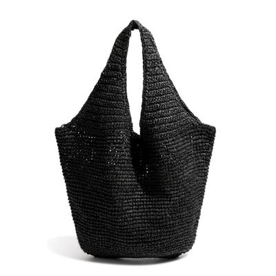 Premium Straw Bag Handwoven Bag Large Capacity Women's Shoulder Bucket Bag Vacation Beach Tote Bag