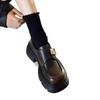sponge cake platform small leather shoes women's shoes new autumn black thick heel retro single shoes
