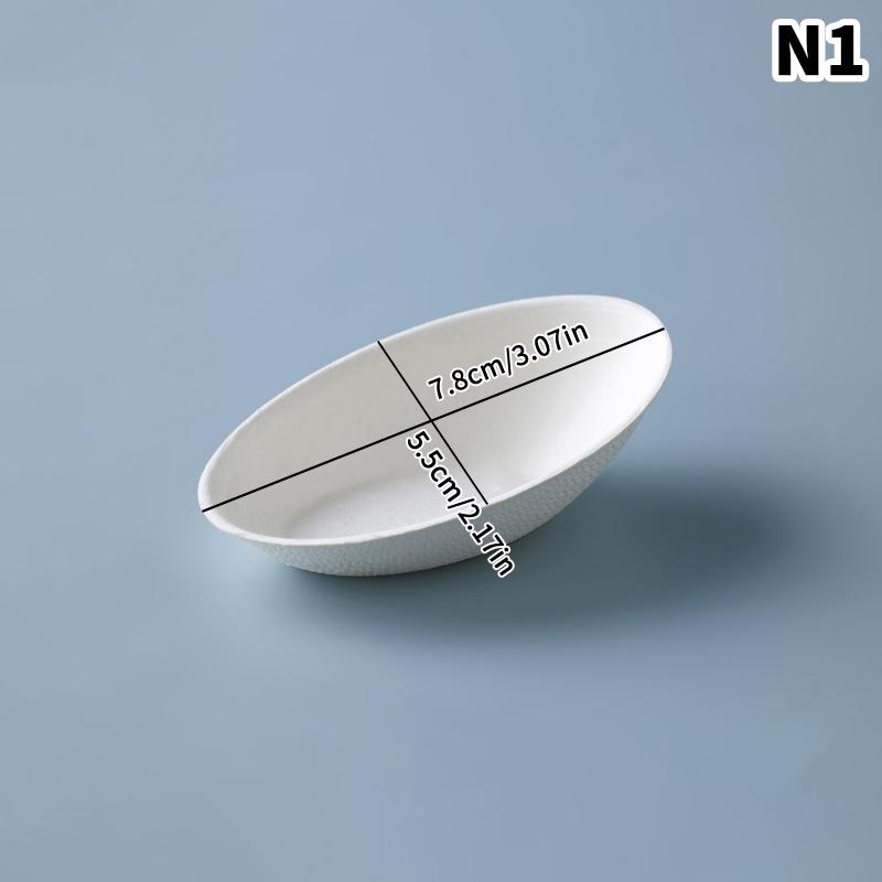 Disposable Sugarcane Pulp Shaped Dipping Sauce Dish For Barbecue And Western Sauces