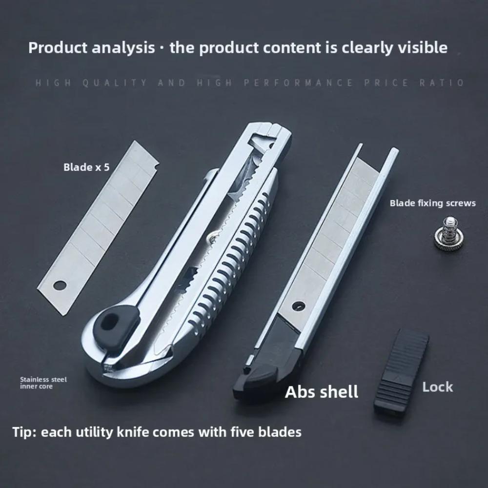 Damaly Utility Knife  5-round Wallpaper Knife Paper Cutter Stainless Steel Wallpaper Knife Multi-purpose Cutter