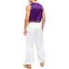 Herren Arabischer Prinz Cosplay Kostüm Satinierte Goldene Verzierungen Offene Weste Weite Hosen Indien Dhoti Palazzo Hosen