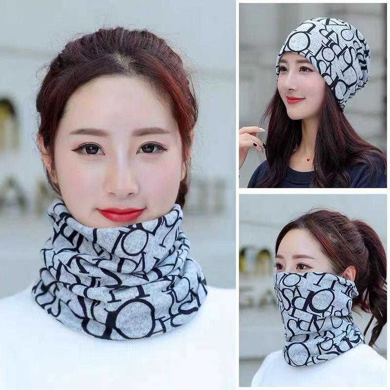 Fashion Double Head Cap Bib Twist Cap Multi-Functional Printed Scarf Cover Cap Neck Cap Face Mask Headscarf Cap C081