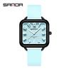 SANDA 3269 Fashion Quartz Watch Girl And Boy 5ATM Waterproof Rectangle Light Trend Student Young Men's Quartz Watch