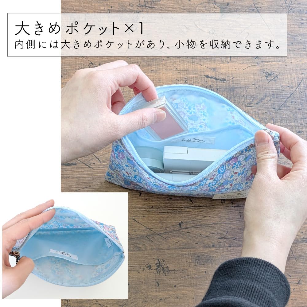 Sanrio Charakter Flache Tasche, Schlank, Leicht, Niedlich, Kosmetiktasche, Sparbuchhülle, Reisepasshülle, Kleinteile-Etui, Innenbeutel mit Blumendruck, Hergestellt in