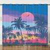 Curtains Summer Coconut Tree Decorative Sunshade 3D Digital Printing Blackout Curtain No Punching Bedroom