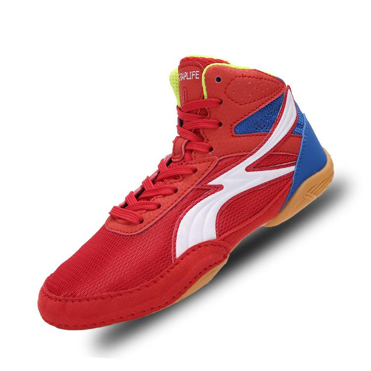 Factory new boxing fighting shoes indoor training match rubber magic buckle children's wrestling