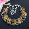 Tiger Eye Gemstone Handmade 925 Sterling Silver Jewelry Necklace 18" KG-1648