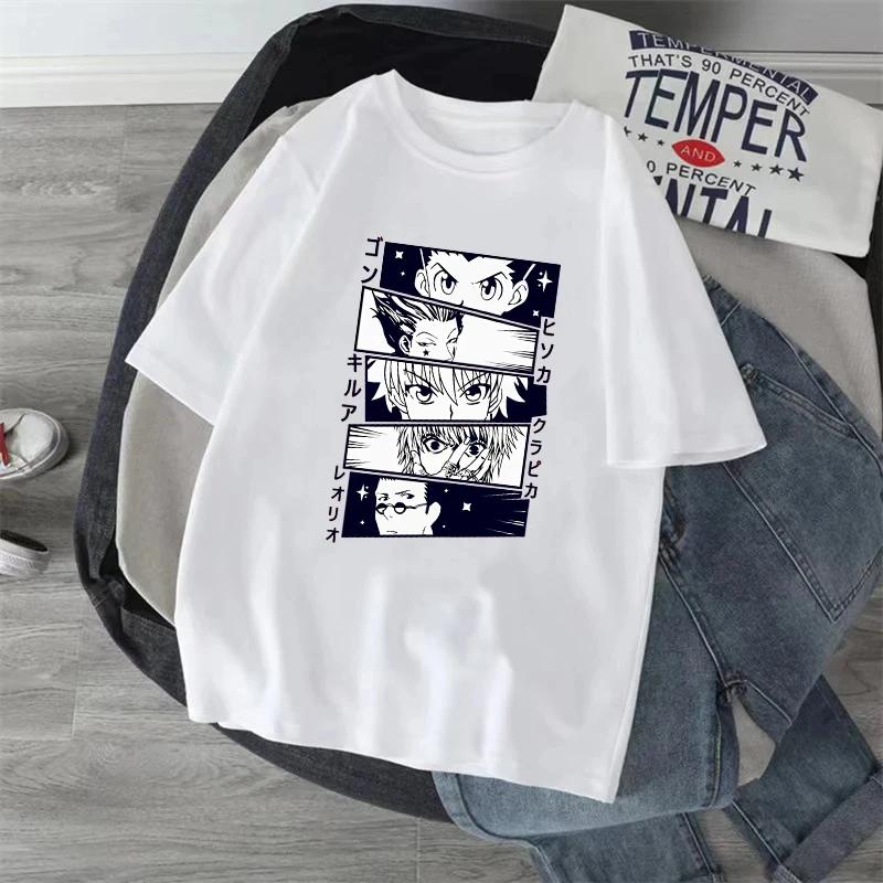 Kawaii Japanese Anime X Hunter Cotton Women's T-shirt Manga Hisoka Killua Zoldyck Kurapika Devil's Eye Short Sleeve T-shirt