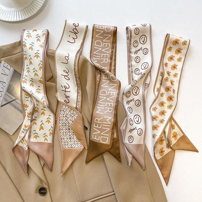 Hochwertiges Haarband aus koreanischer Seide in Khaki-Nude – professionelles Accessoire für Frühling/Herbst