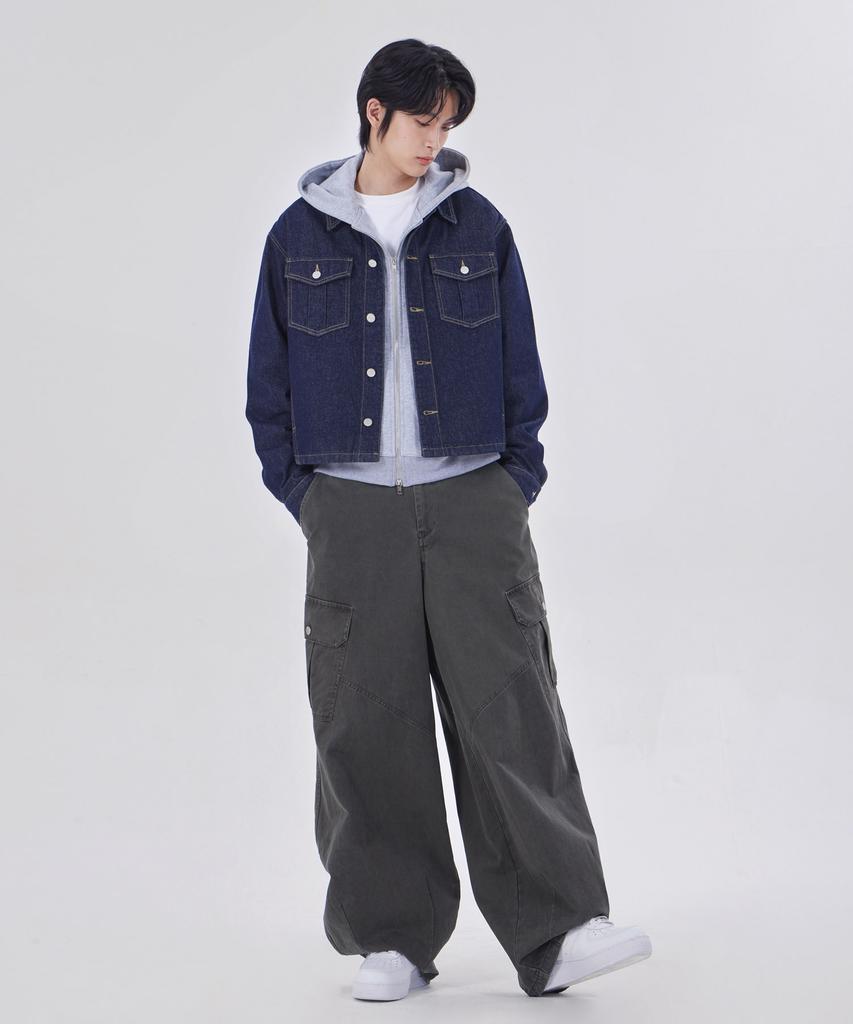 Glw Non-Faded Crop Denim Jacket Indigo Blue