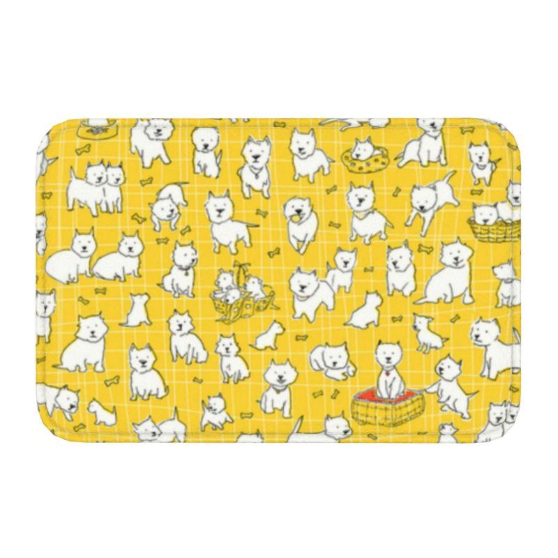 West Highland White Terrier Dog Front Floor Door Entrance Mat Westie Bath Kitchen Doormat Balcony Carpet Rug Toilet Footpad