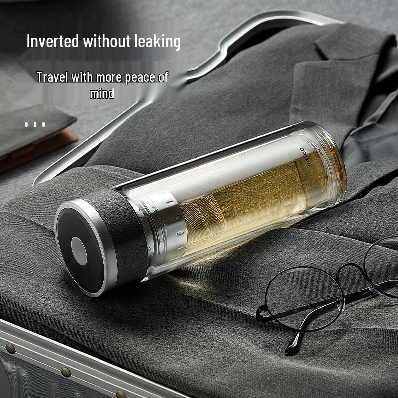 RELEA Double-Layer Glass Tea Infuser Bottle