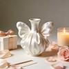 3D Printed Bow Vase, Satin Silk-Like Minimalist Flower Arrangement Holder, Nordic Style Decorative Vase for Coffee Table, Shelf Office Decor