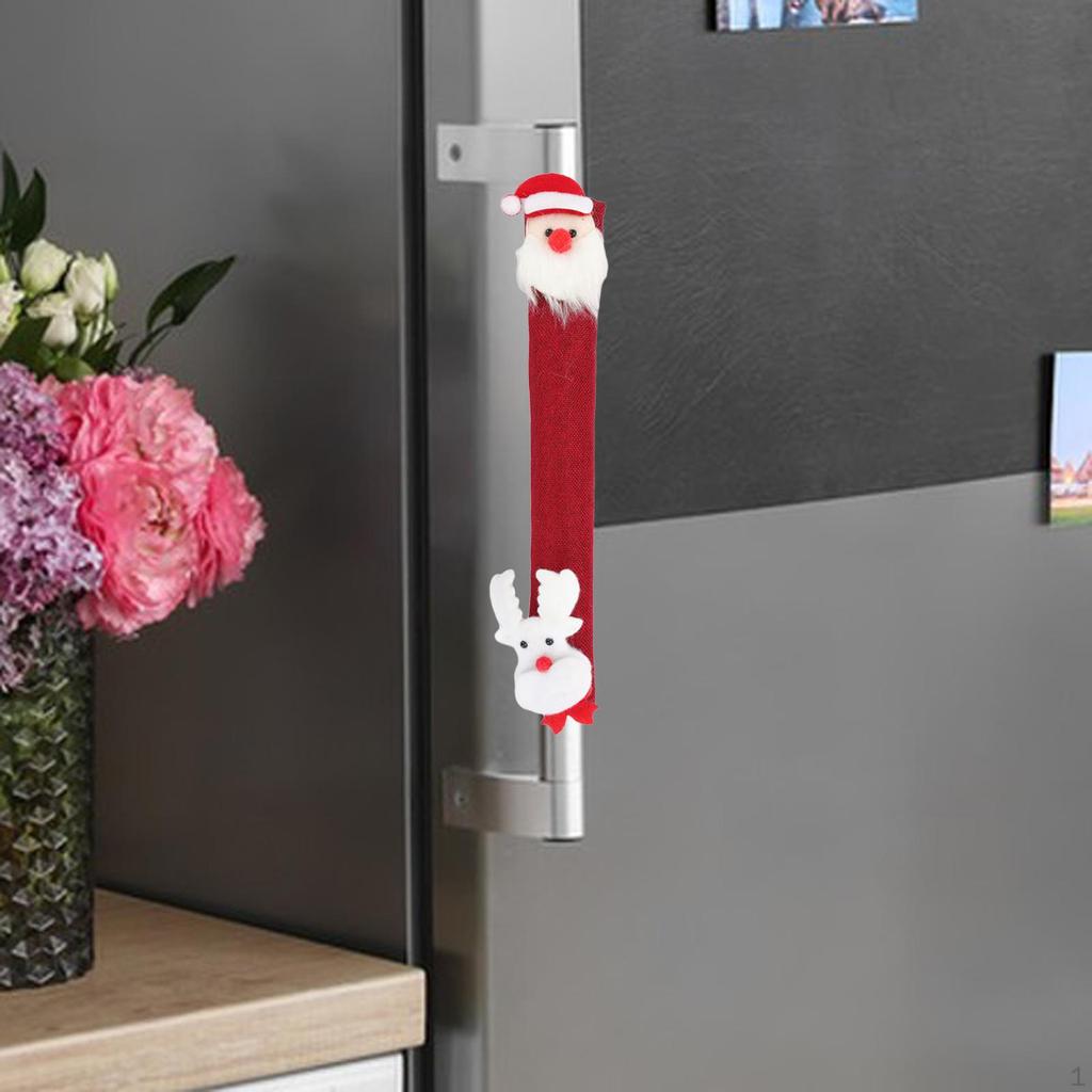 Christmas Fridge Cover Door Pull Gloves Multipurpose Kitchen Appliances Microwave