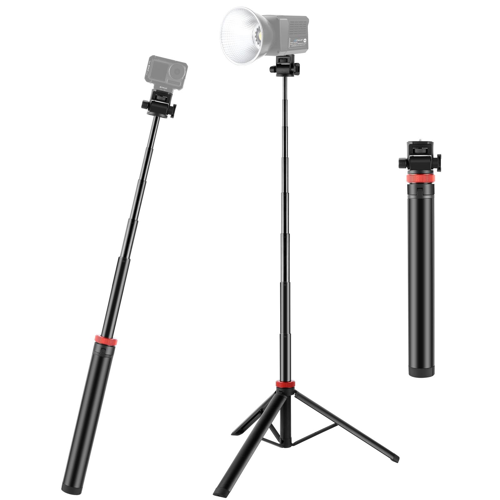 

PULUZ 2m Aluminum Alloy Tripod with Thread Fill Light Selfie and Live Streaming Bracket Foldable and Suitable for DSLR Action Small and Small Digital