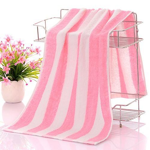 Pure Cotton Face Towel Quick-dry Coral Stripe Bath Towel Sets for Home Cotton Stripe Design Towel